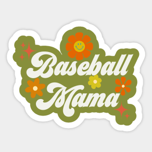 Baseball Mama - 70s style - White Sticker